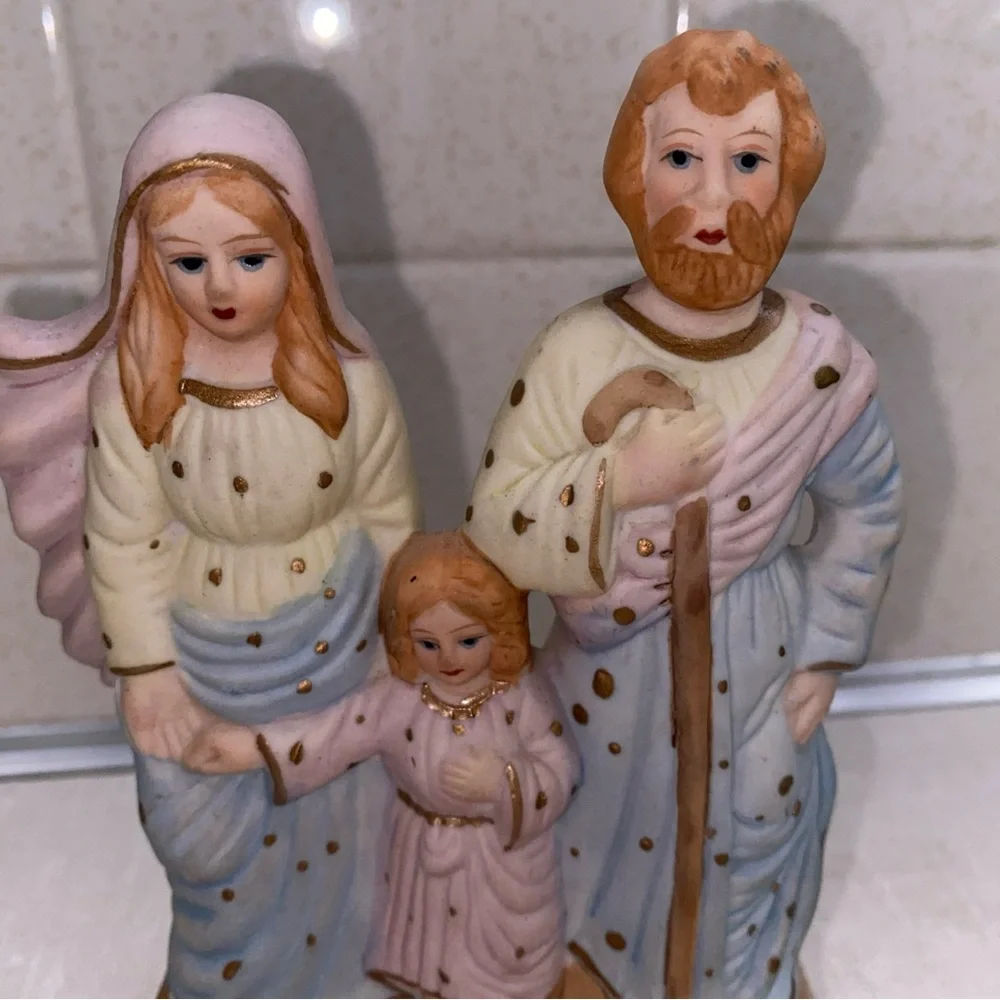 Flambro‎ VTG Fine Porcelain Holy Family figurine Christmas Decoration NO Light